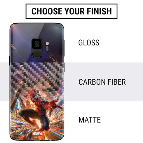Marvel Spiderman Group Wall Galaxy S9 Skin