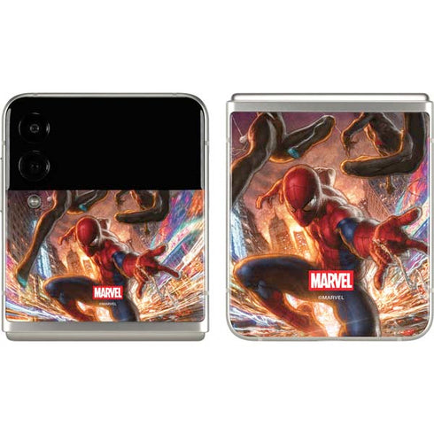 Marvel Spiderman Group Wall Galaxy Z Flip3 5G Skin
