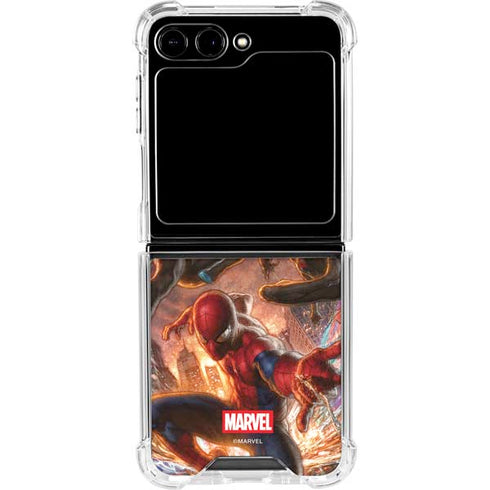 Marvel Spiderman Group Wall Galaxy Z Flip6 Clear Case