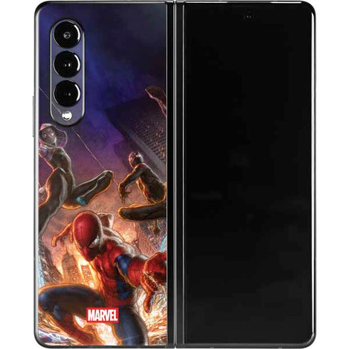 Marvel Spiderman Group Wall Galaxy Z Fold3 5G Skin