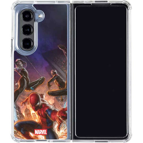 Marvel Spiderman Group Wall Galaxy Z Fold5 5G Clear Case