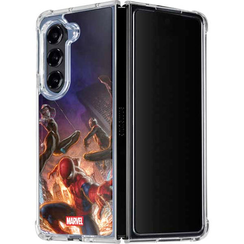 Marvel Spiderman Group Wall Galaxy Z Fold5 5G Clear Case