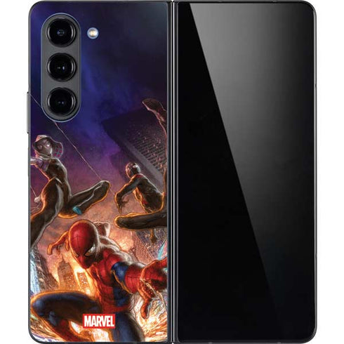 Marvel Spiderman Group Wall Galaxy Z Fold5 5G Skin