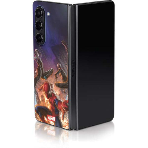 Marvel Spiderman Group Wall Galaxy Z Fold5 5G Skin