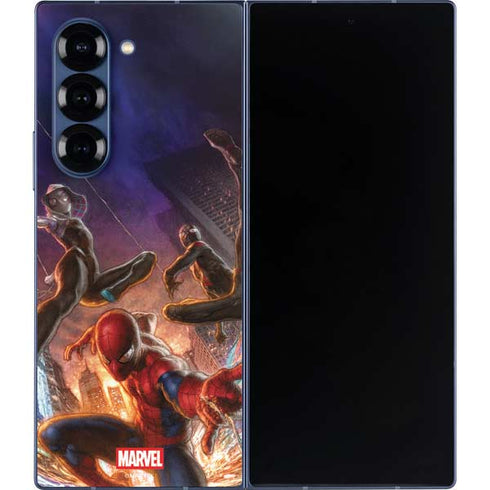 Marvel Spiderman Group Wall Galaxy Z Fold6 Skin