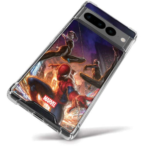 Marvel Spiderman Group Wall Google Pixel 7 Pro Clear Case