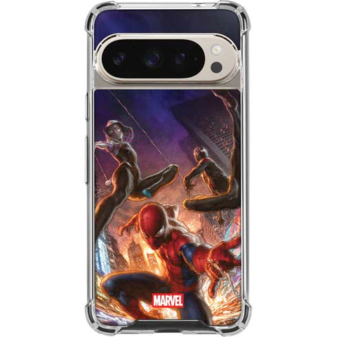 Marvel Spiderman Group Wall Google Pixel 9 Pro XL Clear Case