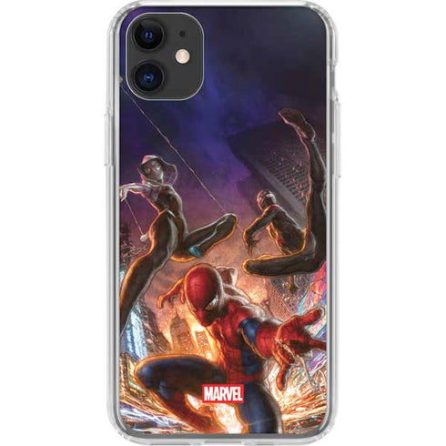 Marvel Spiderman Group Wall iPhone 11 Clear Case