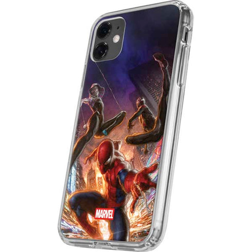 Marvel Spiderman Group Wall iPhone 11 Clear Case