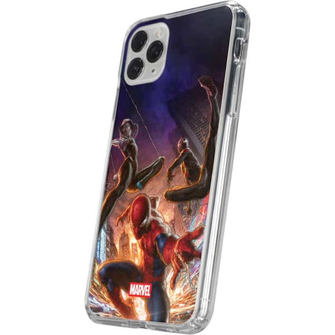Marvel Spiderman Group Wall iPhone 11 Pro Clear Case