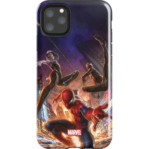 Marvel Spiderman Group Wall iPhone Cases
