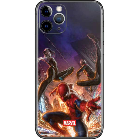 Marvel Spiderman Group Wall iPhone 11 Pro Skin