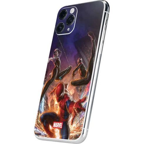 Marvel Spiderman Group Wall iPhone 11 Pro Skin