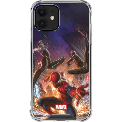 Marvel Spiderman Group Wall iPhone 12 Clear Case
