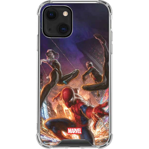 Marvel Spiderman Group Wall iPhone 13 Clear Case