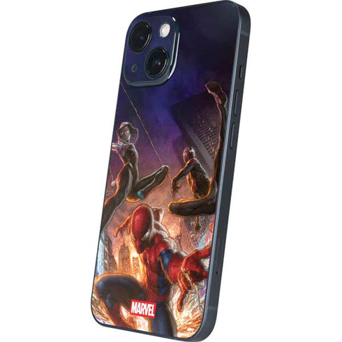 Marvel Spiderman Group Wall iPhone 13 Mini Skin