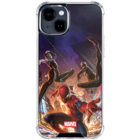 Marvel Spiderman Group Wall iPhone 14 Plus Clear Case