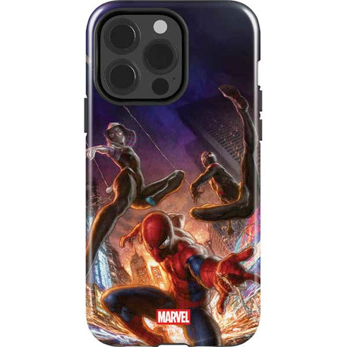 Marvel Spiderman Group Wall iPhone 14 Pro Impact Case