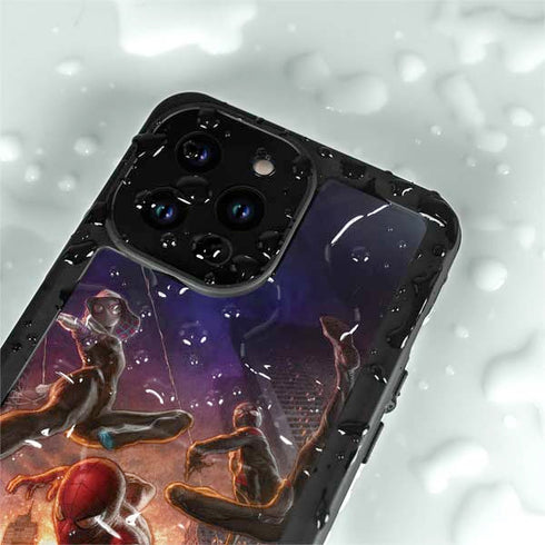 Marvel Spiderman Group Wall iPhone 14 Pro Max Waterproof Case