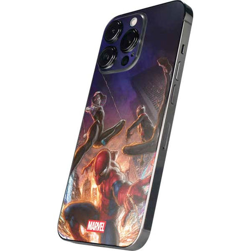 Marvel Spiderman Group Wall iPhone 14 Pro Skin