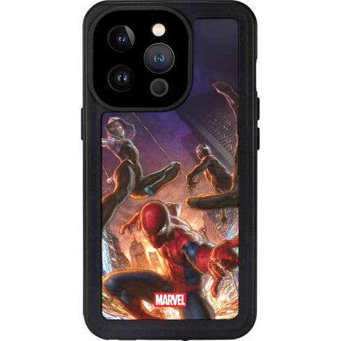 Marvel Spiderman Group Wall iPhone 14 Pro Waterproof Case
