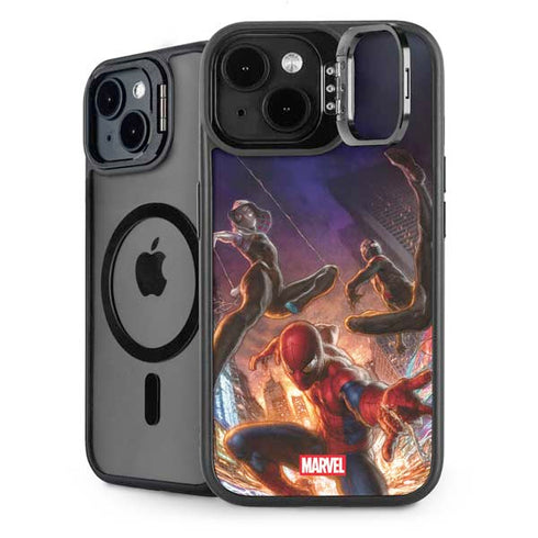 Marvel Spiderman Group Wall iPhone 15 Kickstand Case