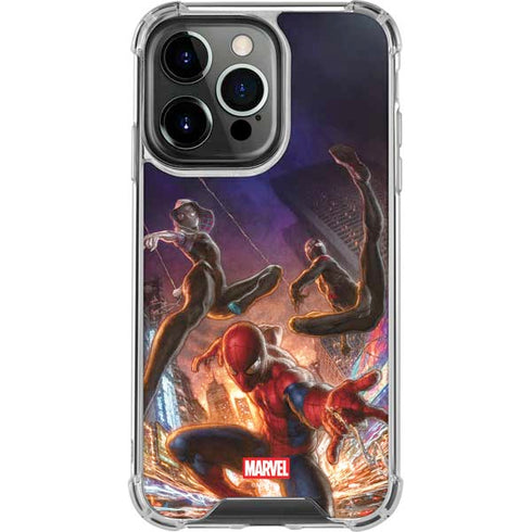 Marvel Spiderman Group Wall iPhone 15 Pro Max Clear Case