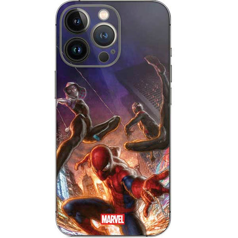Marvel Spiderman Group Wall iPhone 15 Pro Skin