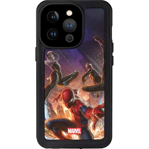 Marvel Spiderman Group Wall iPhone 15 Pro Waterproof Case