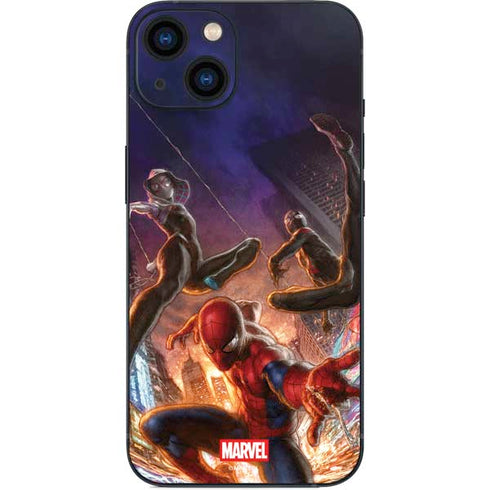 Marvel Spiderman Group Wall iPhone 15 Skin