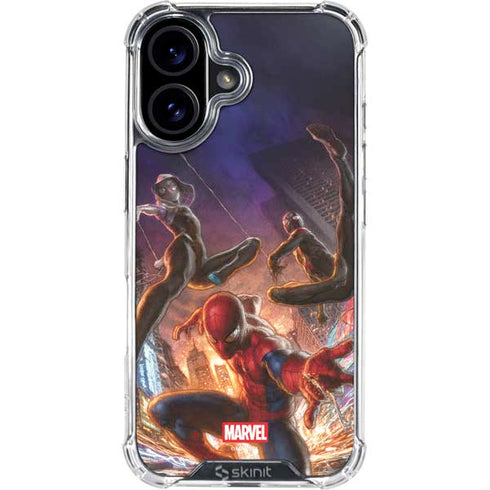 Marvel Spiderman Group Wall iPhone 16 Plus Clear Case