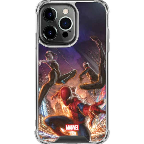 Marvel Spiderman Group Wall iPhone 16 Pro Max Clear Case