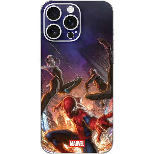 Marvel Spiderman Group Wall iPhone 16 Pro Max Skin