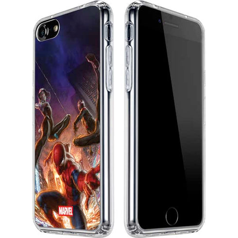 Marvel Spiderman Group Wall iPhone SE (2nd & 3rd Gen) Clear Case