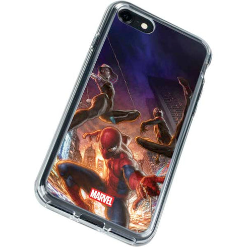 Marvel Spiderman Group Wall iPhone SE (2nd & 3rd Gen) Clear Case
