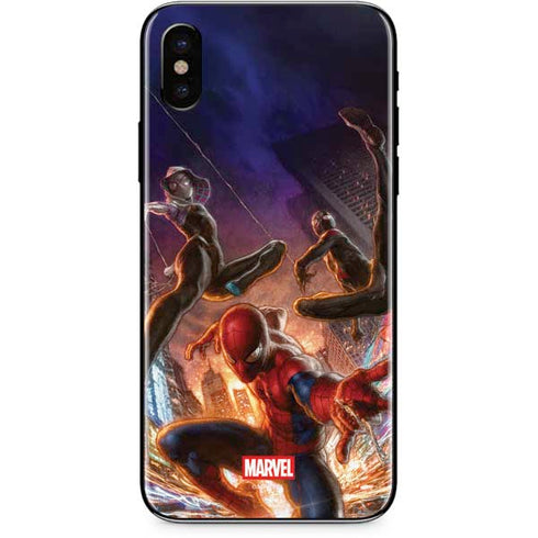 Marvel Spiderman Group Wall iPhone XS Max Skin