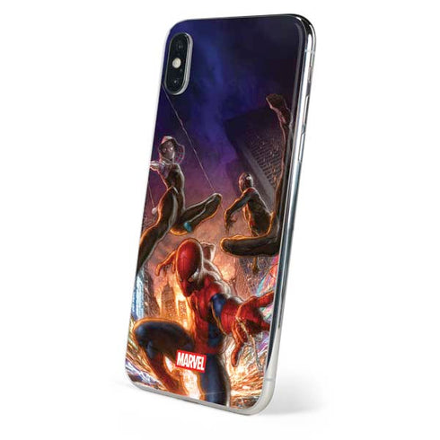 Marvel Spiderman Group Wall iPhone XS Max Skin
