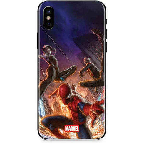 Marvel Spiderman Group Wall iPhone XS Skin