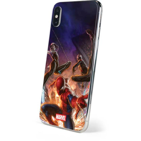 Marvel Spiderman Group Wall iPhone XS Skin