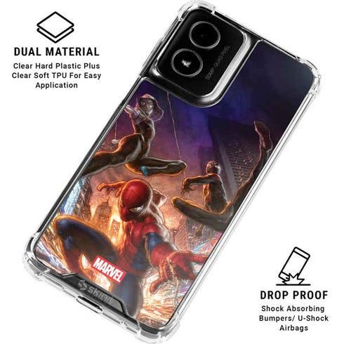 Marvel Spiderman Group Wall Moto G Power 5G (2024) Clear Case