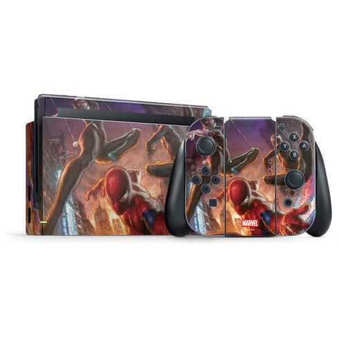 Marvel Spiderman Group Wall Nintendo Switch Bundle Skin
