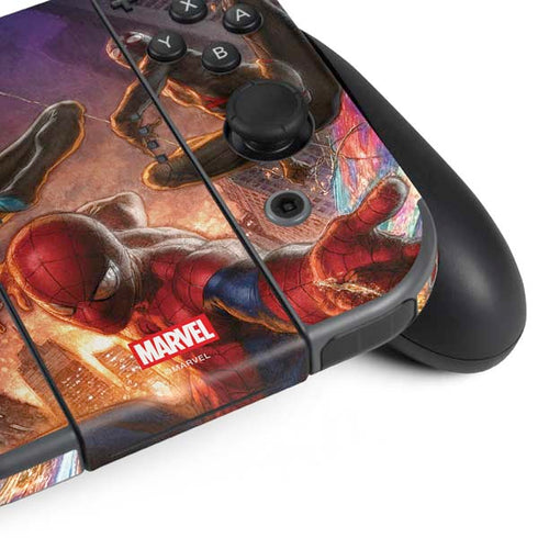 Marvel Spiderman Group Wall Nintendo Switch Bundle Skin