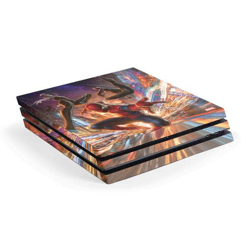 Marvel Spiderman Group Wall PS4 Pro Console Skin