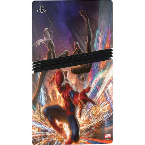 Marvel Spiderman Group Wall PS5 Pro Bundle Skin