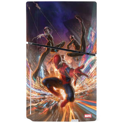 Marvel Spiderman Group Wall PS5 Slim Disk Console Skin