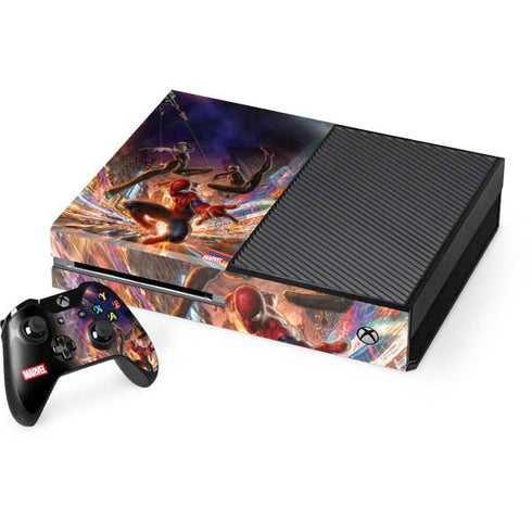 Marvel Spiderman Group Wall Xbox One Console and Controller Bundle Skin