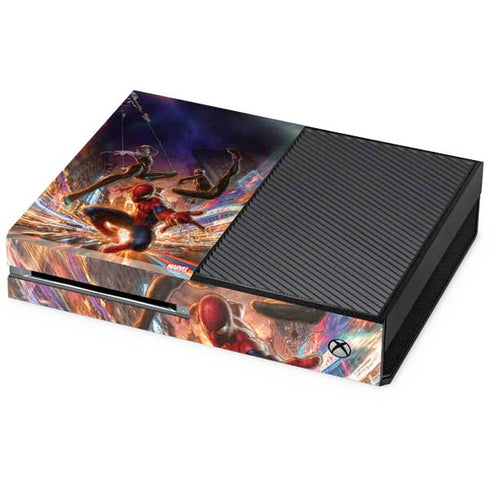 Marvel Spiderman Group Wall Xbox One Console Skin