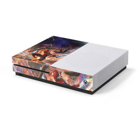 Marvel Spiderman Group Wall Xbox One S Console Skin