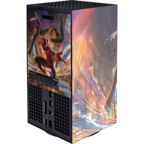Marvel Spiderman Group Wall Xbox Series X Console Skin