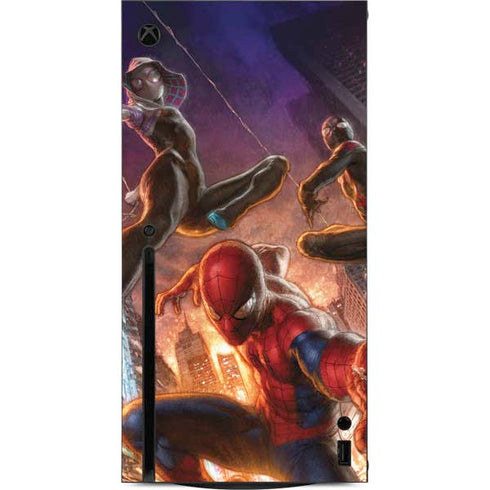 Marvel Spiderman Group Wall Xbox Series X Console Skin